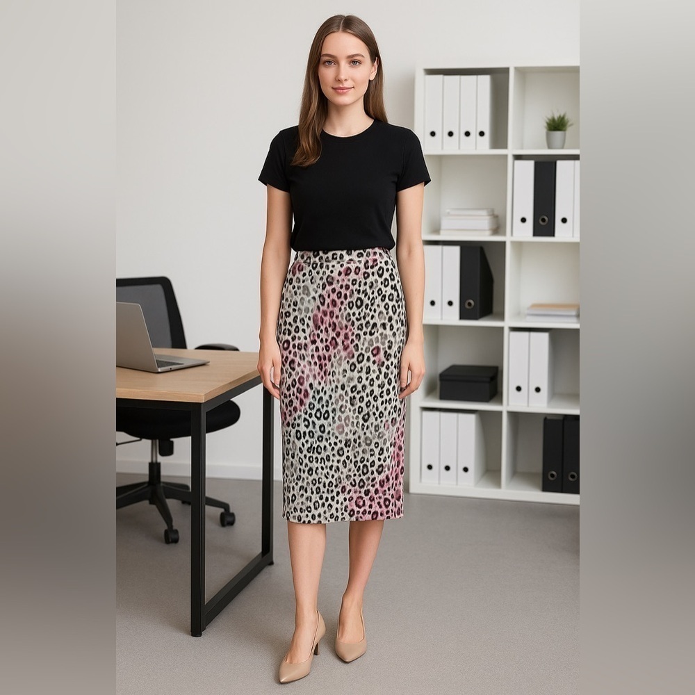 BNWOT Korean Style leopard pencil Skirt  size Xs-M